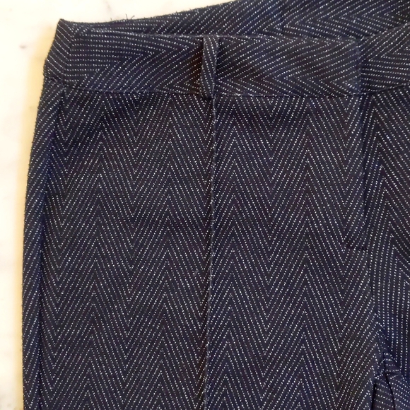 NWOT. Vintage Express Black and Silver Herringbone Pattern Pants with sparkling. - Picture 2 of 8